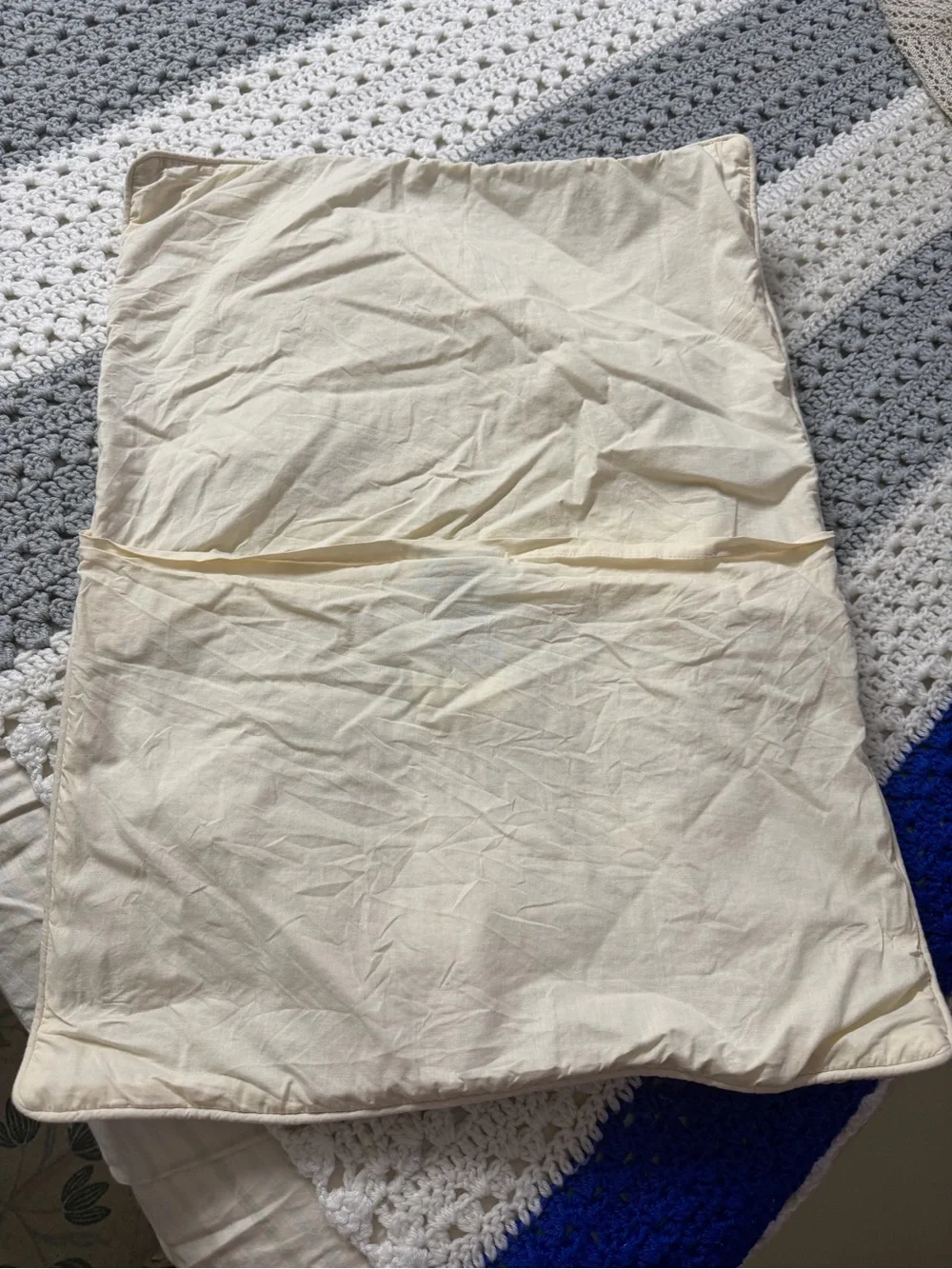 Royal Heritage Home Cream Quilted Pillow Sham Swirl Stitching 100% Cotton 20”x26